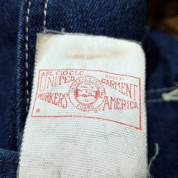 Vintage 70s Roebucks Denim Overalls Union Made USA 44x28.5 - Picture 8 of 10